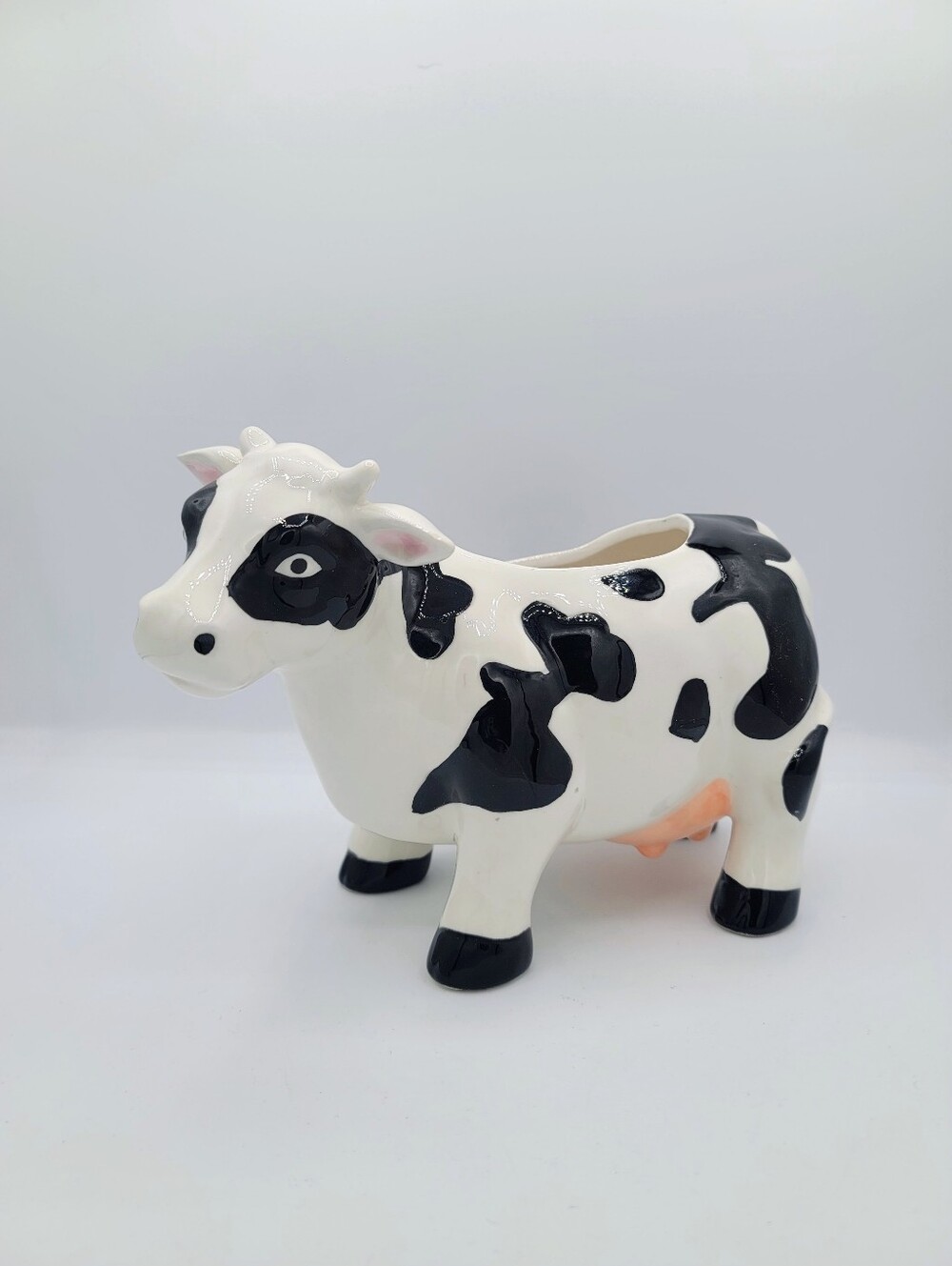 Blue Sky Holstein Cow Planter Ceramic Farmhouse Succulent Pot Cachepot Herb Pot
